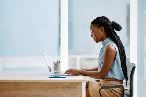 Woman using laptop